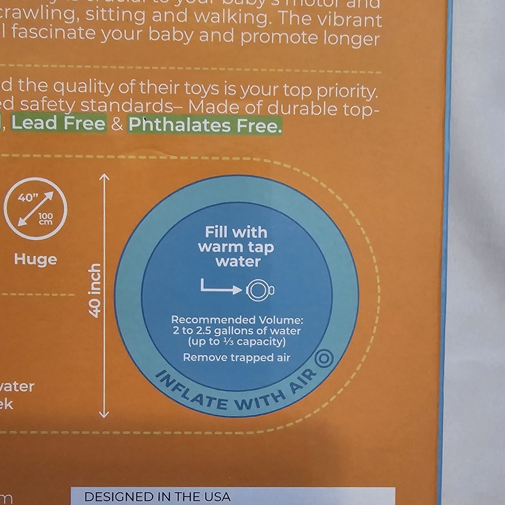 NWOT Tummy Timez Water Filled Activity Mat for Babies - 3 Months+ - Picture 7 of 7
